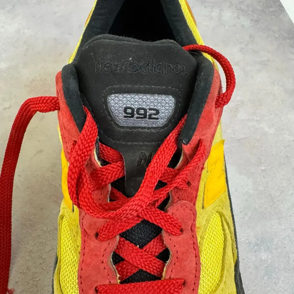 New Balance 992 Atomic Yellow Red Black Size 10 Made In USA M992DM